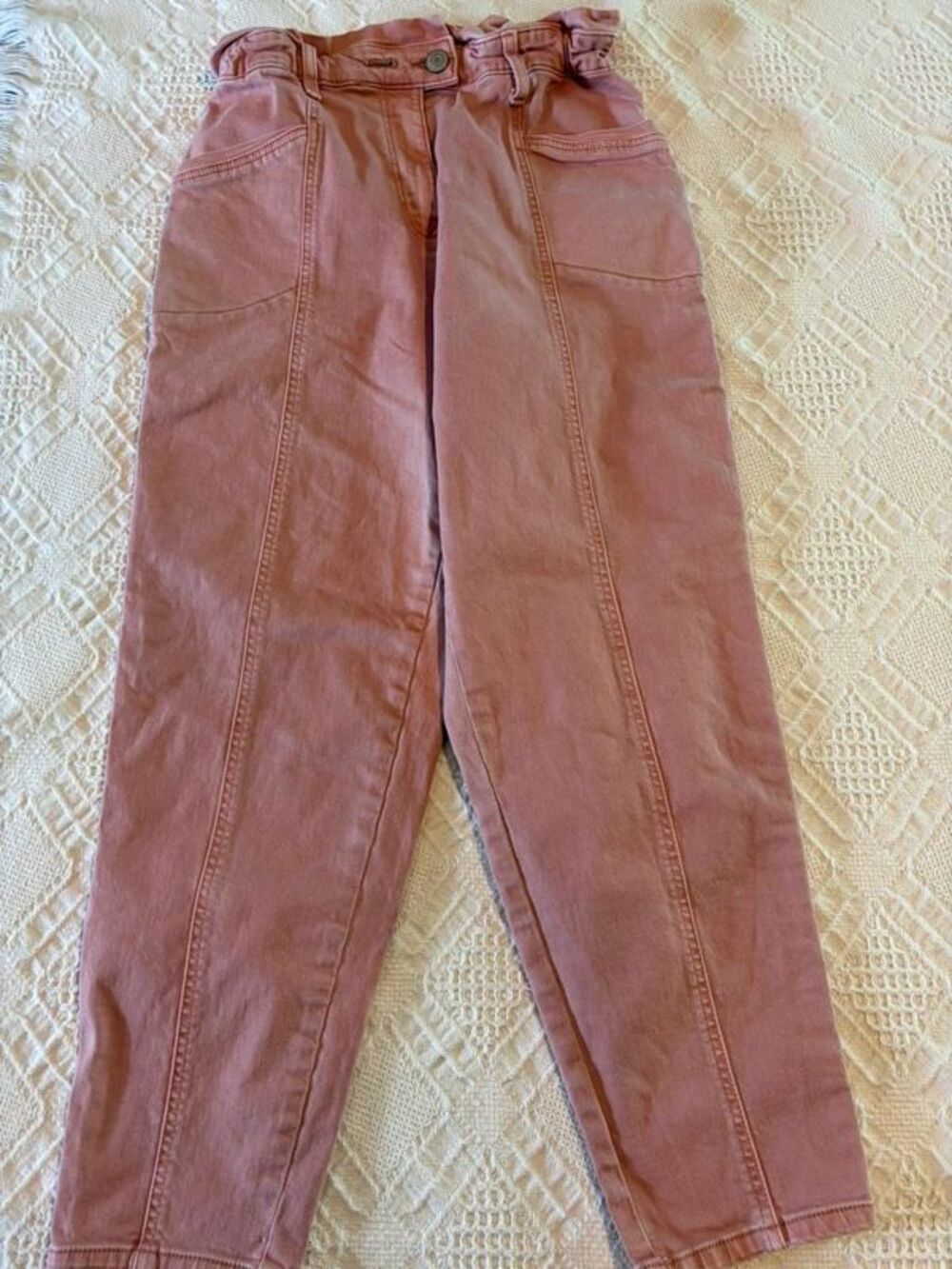 Juniors Barrel Leg Pink Jeans Sz 7 Waist 26 inches Barbie